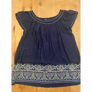 Max Studio  navy embroidered top